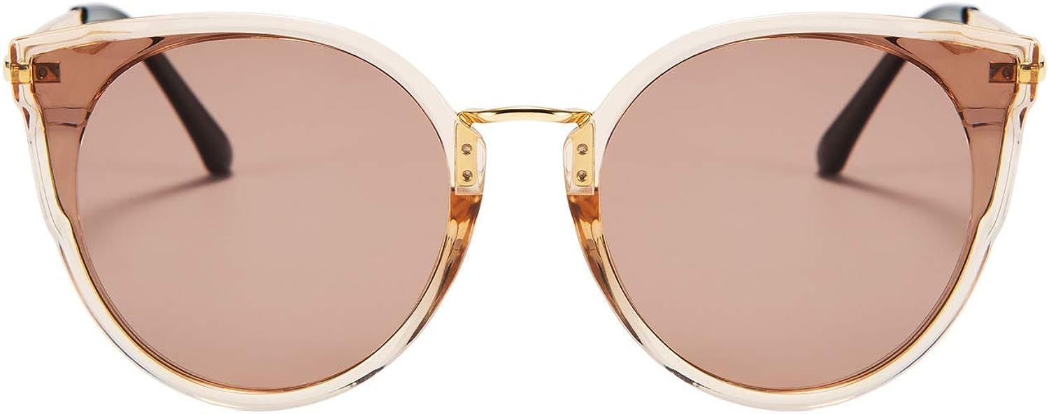 FEISEDY Women Chic Polarized Cat Eye Sunglasses Vintage Oversized Round Sunglasses Anti Glare B70... | Amazon (US)