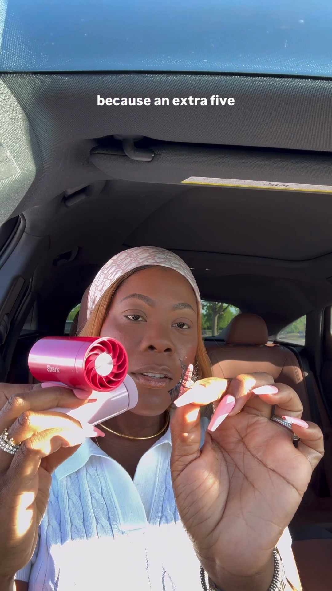 #ad School pickup line but make it a glam station 🤭🪭 
I’ve been doing my makeup in the car for 15 years (corporate girlie habits die hard), and now it hits differently with my Shark ChillPill. Because let’s be real when you’re doing lashes, blending foundation, and racing the clock, staying cool matters 😅
And for someone who’s always running hot :) Chillpill has become my new non-negotiable. It has 3 cooling modes:
🪭 High-speed fan for powerful airflow
💧 Dry-touch evaporative mist for a refreshing cool-down (without getting wet)
❄️ InstaChill cooling plate for instant cooling relief on contact
ChillPill is available at @Target in 3 different colors! Grab yours and let's chill together :) 
#TargetPartner #SharkPartner #SharkChillPill @SharkHome @shopLTK #liketkit

#LTKgrwm #LTKBeauty