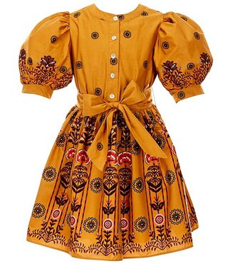 Big Girls Printed Button Front Dress | Dillard's