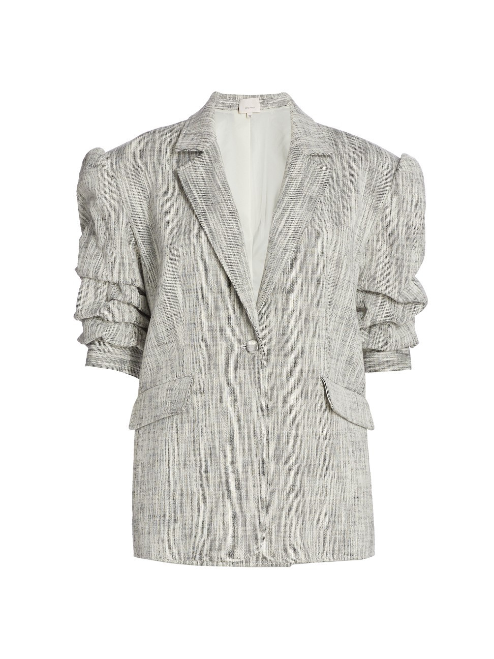 Cinq Sept Lena Gathered-Sleeve Marled Blazer | Saks Fifth Avenue
