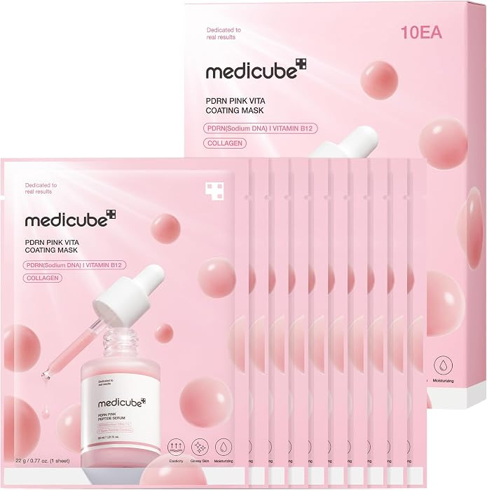 medicube Salmon DNA PDRN Pink Vitamin Coated Sheet Mask 10EA | Amazon (US)