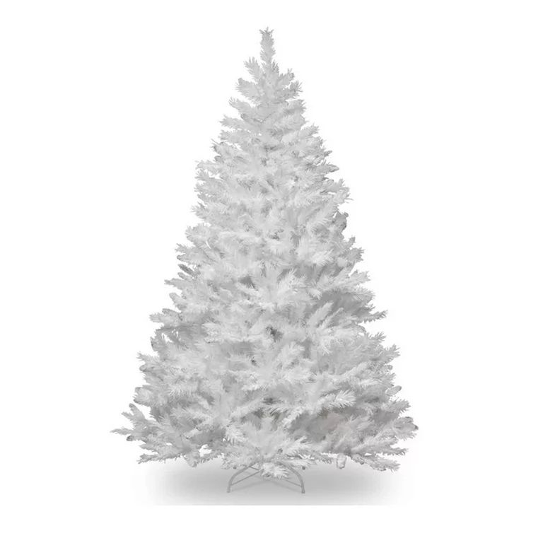 Ktaxon 7.5' Traditional Artificial Pine Christmas Tree With Metal Stand Xmas Tree White | Walmart (US)