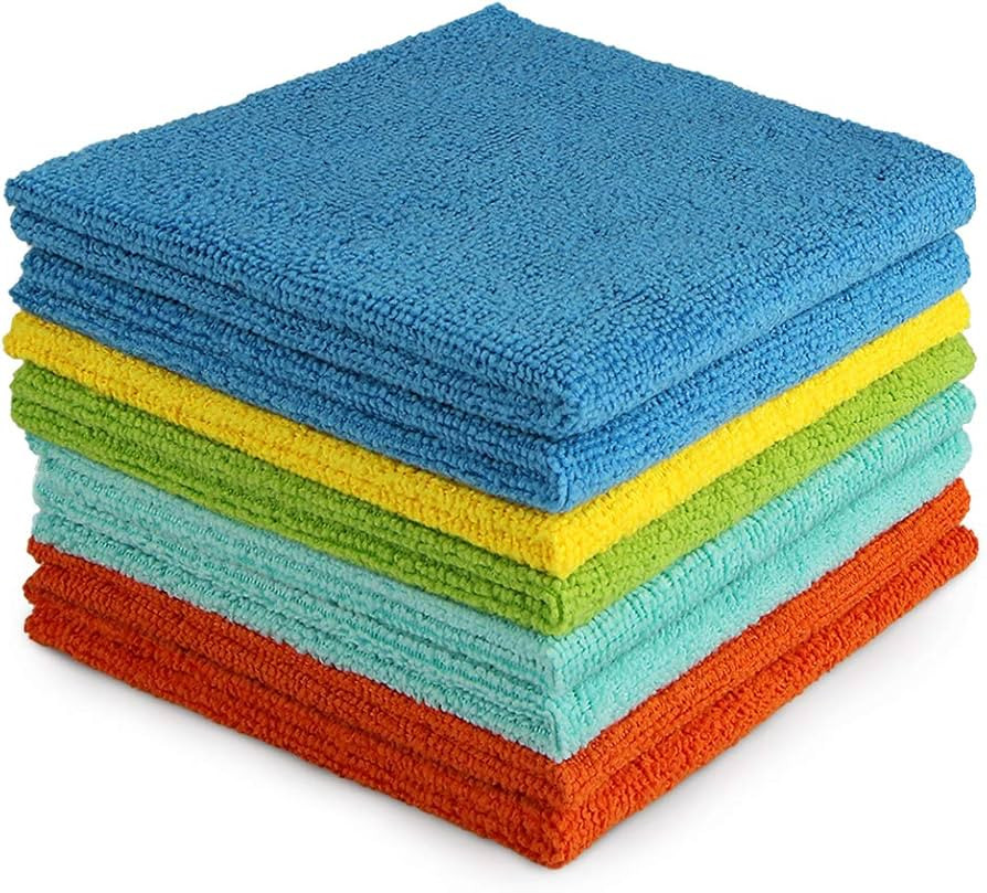 AIDEA Microfiber Cleaning Cloths, 8PK, All Purpose Cleaning Towels, Soft Absorbent Cleaning Rags ... | Amazon (US)