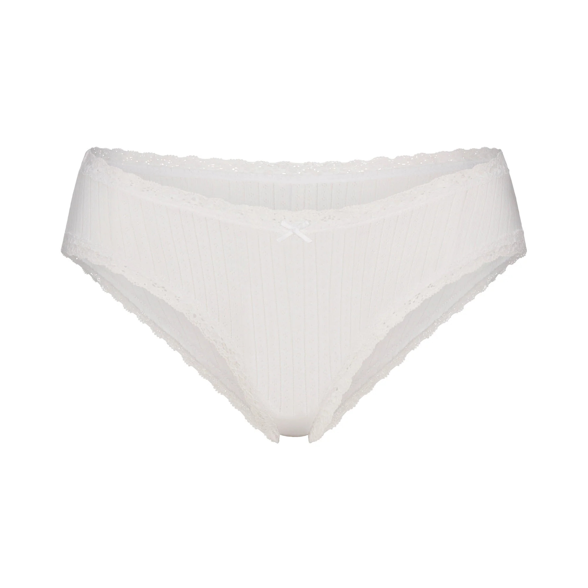 LIGHTWEIGHT COTTON POINTELLE LACE BRIEF | SNOW | SKIMS | SKIMS (US)