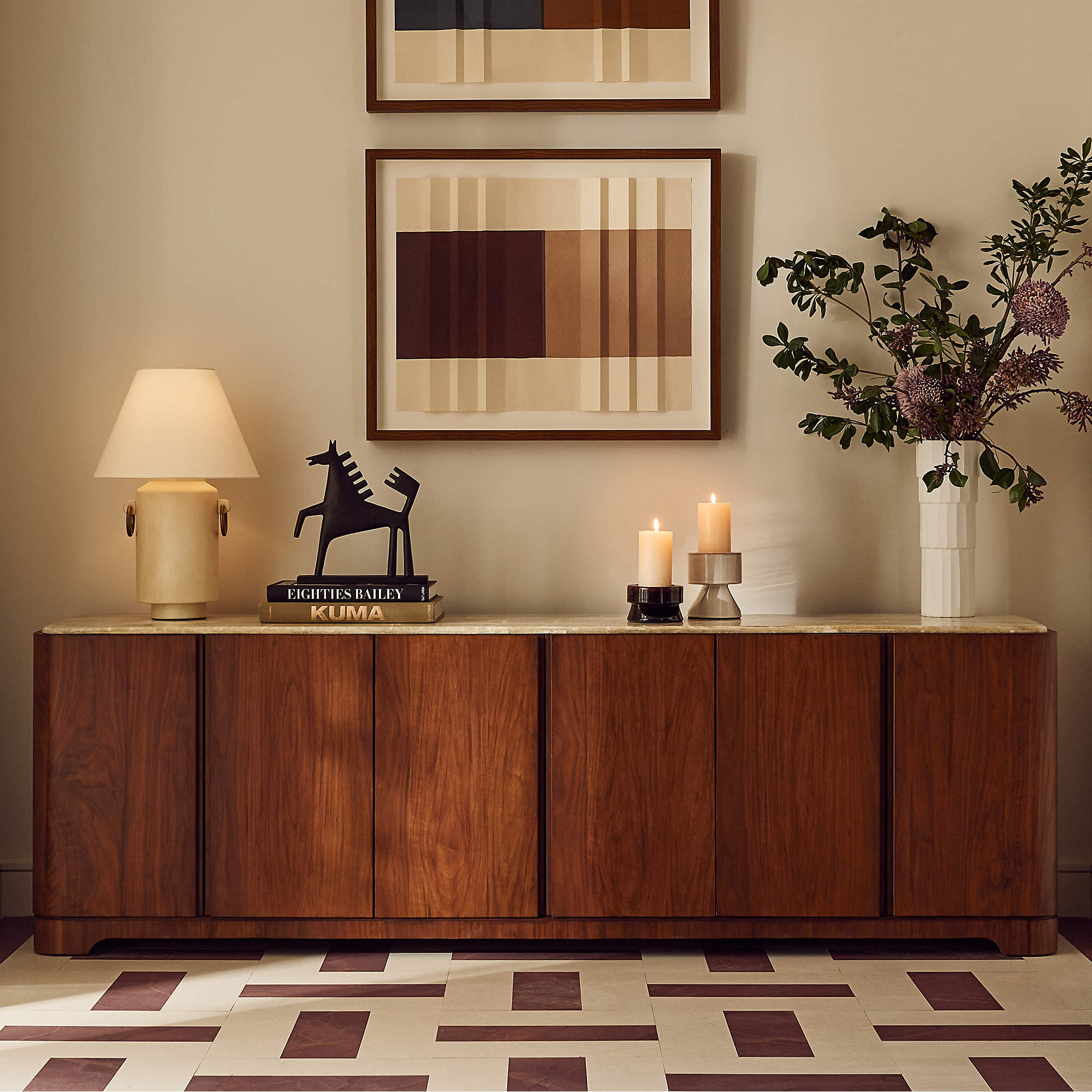 Rio 90" Onyx and Walnut Media Console | CB2 | CB2