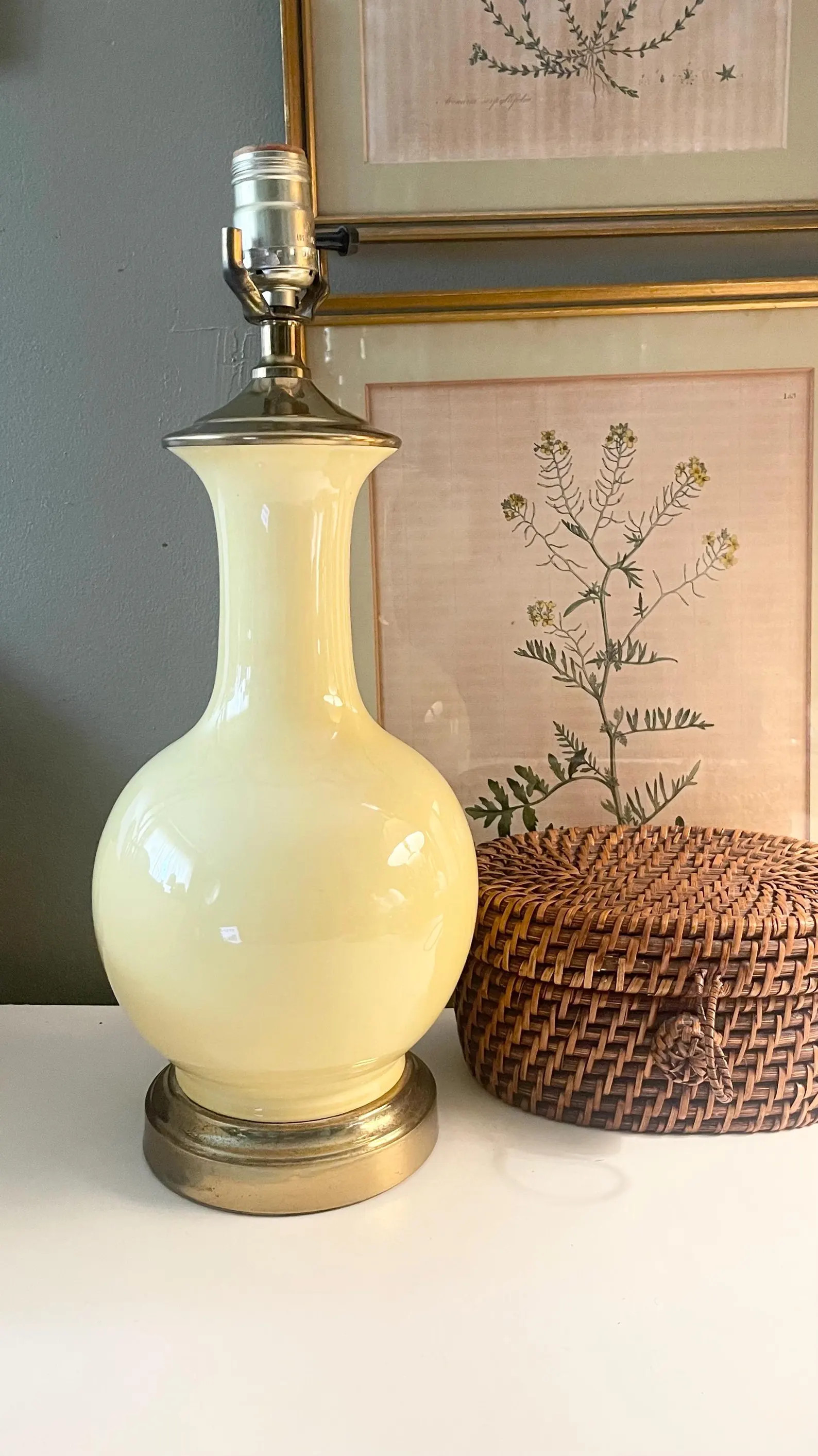 Vintage Yellow Chinoiserie Lamp, Palm BeachDecor, Paul Hason Style | Etsy (US)