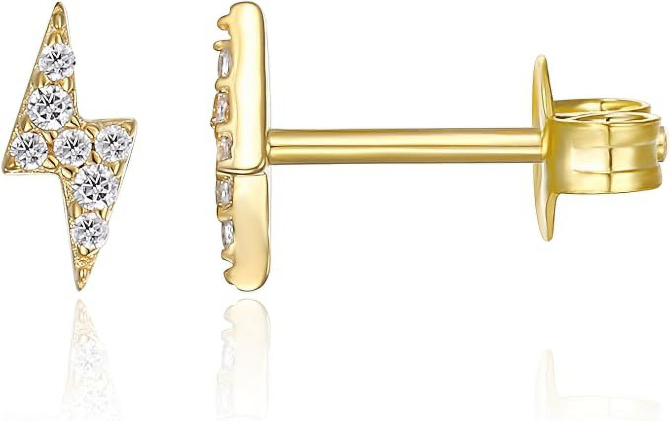 PAVOI 14K Oro Amarillo Plateado Plata de Ley Relámpago Pendientes Delicados Pendientes para las ... | Walmart (US)