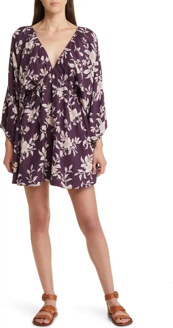Free People Portia Floral Long Sleeve Babydoll Minidress | Nordstrom | Nordstrom