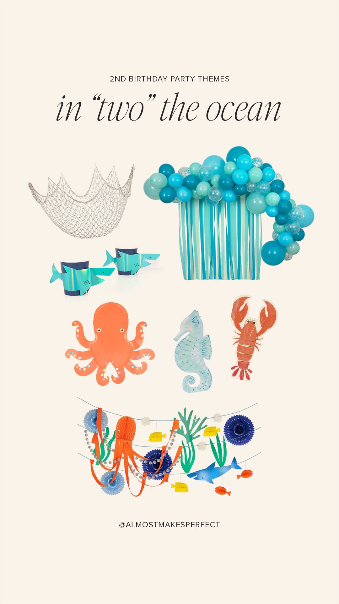 cute party supplies for an ocean themed 2nd birthday party!

#LTKParties #LTKKids #LTKFamily