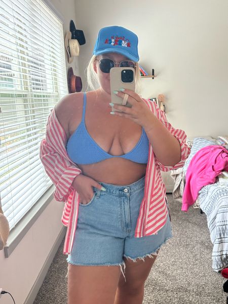 4th of July pool day outfit!! Size xl button up and 34 shorts! 

#LTKstyletip #LTKcurves