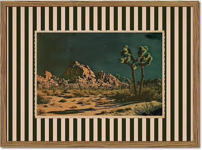 Vintage Western Cactus Wall Art, Southwestern Night Desert Wall Decor Paintings Mid Century Natur... | Amazon (US)