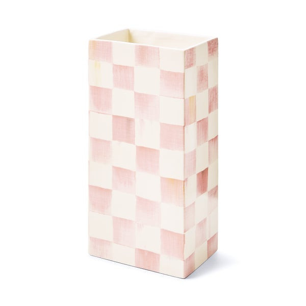 MacKenzie-Childs Rosy Check Pillar Vase | MacKenzie-Childs