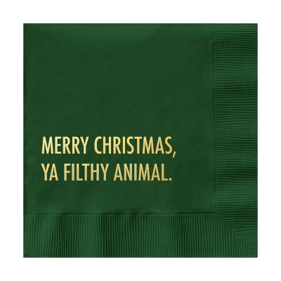 Pretty Alright Goods 20ct 'Merry Christmas, Ya Filthy Animal' Cocktail Napkins | Target