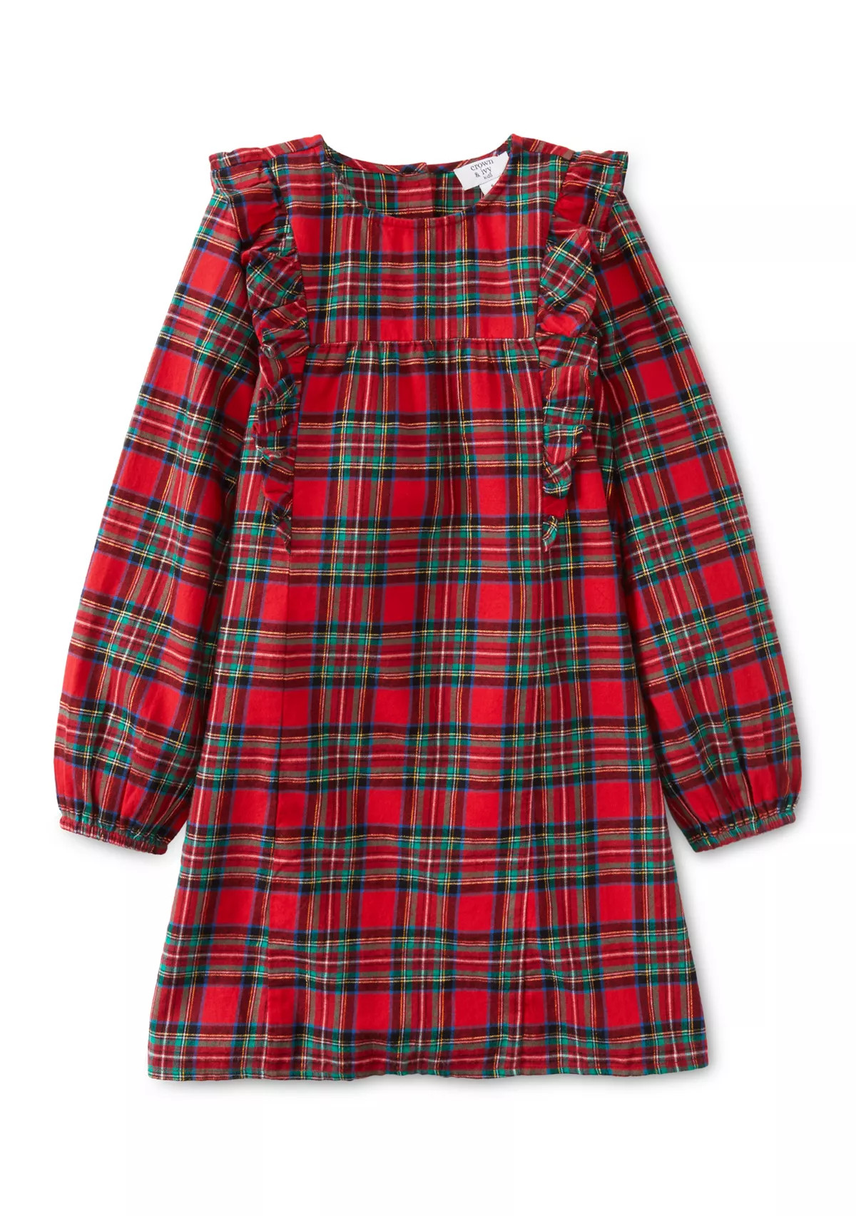 Girls 4-6x Ruffle Front Plaid Dress | Belk