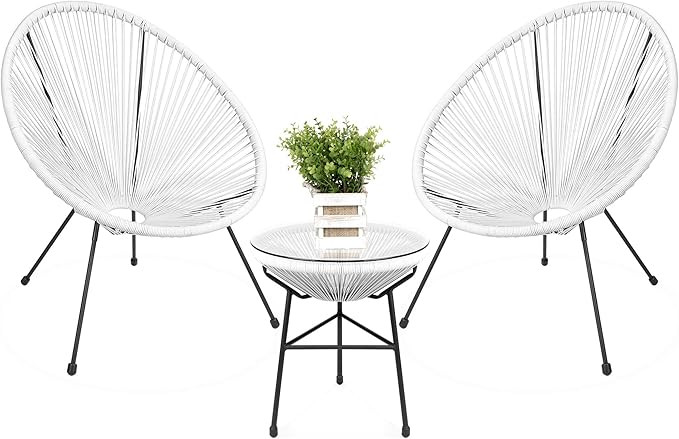 Best Choice Products 3-Piece Outdoor Acapulco All-Weather Patio Conversation Bistro Set w/Plastic... | Amazon (US)