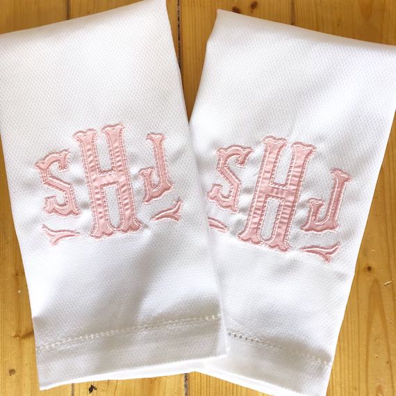 Monogram Applique Hand Towel With Hemstitch / Guest Towel | Etsy | Etsy (US)