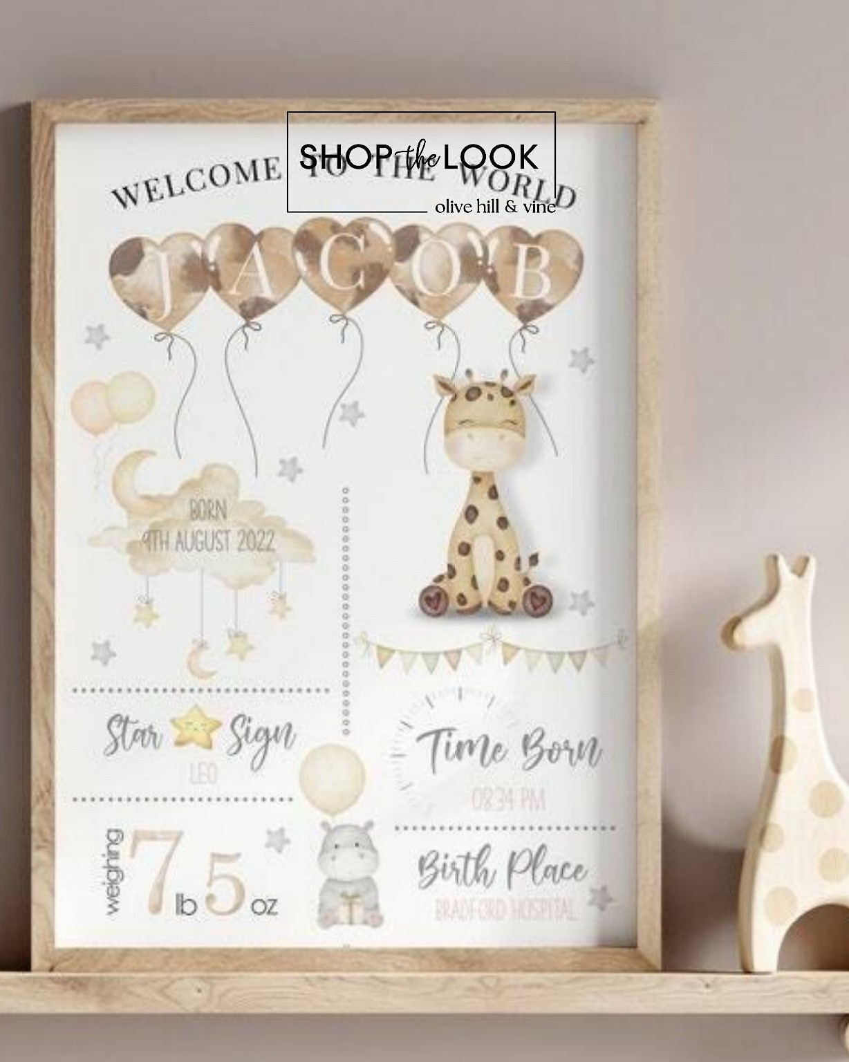 How sweet is this giraffe-themed baby stat board? Personalize it with your little one’s details—name, birth date, weight, time, and place—for the perfect keepsake. A charming way to celebrate their arrival and cherish those first precious moments!  

 

#LTKHome #LTKBaby #LTKBump
