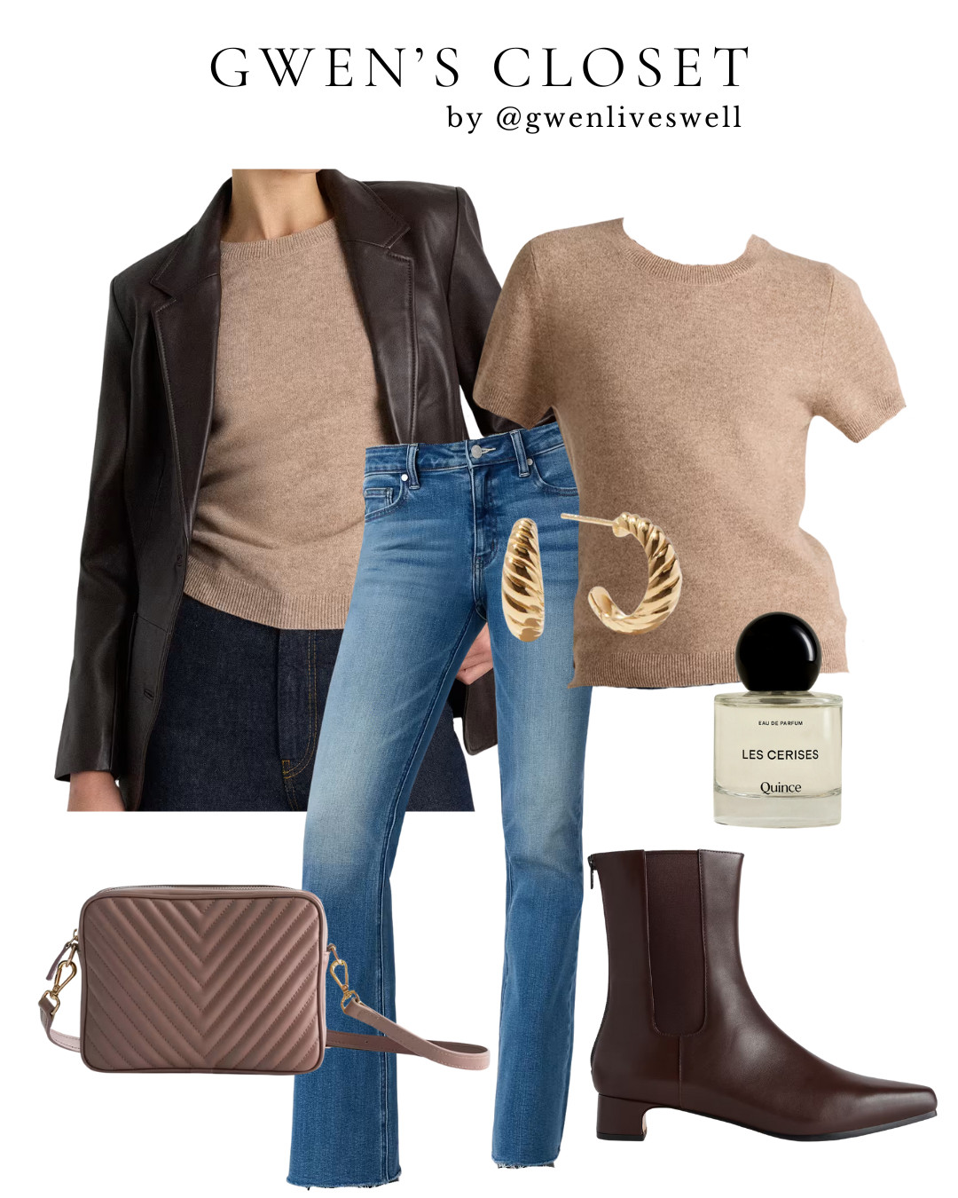 This is an all @onequince  outfit, and every piece just feels good on. 

The cashmere knit is soft, substantial, and holds its shape beautifully — one of those pieces you can wear on its own or layer under a jacket without it feeling bulky. 

The leather blazer instantly elevates the look, and the Italian leather boots and bag are classic, well-made staples you’ll reach for over and over. 

Finished with Quince’s perfume for a subtle, everyday scent. Easy, polished, and timeless.

Everything else is linked and it’s all Quince 🤎

First-time Quince shoppers can take 10% off with code INFG-25GWENLIVESWELL10.

#quince #cashmere

 

#LTKgrwm #LTKootd #LTKOver40