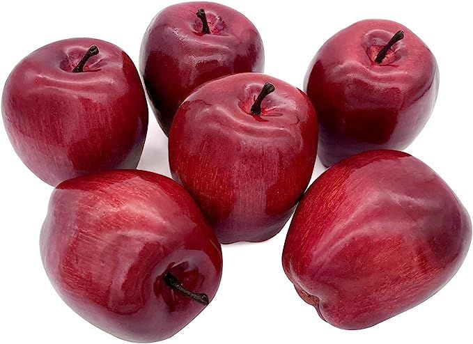 Amazon.com: Lorigun Artificial Apples Fake Fruits Red Delicious Apples for Decoration, Decorative... | Amazon (US)