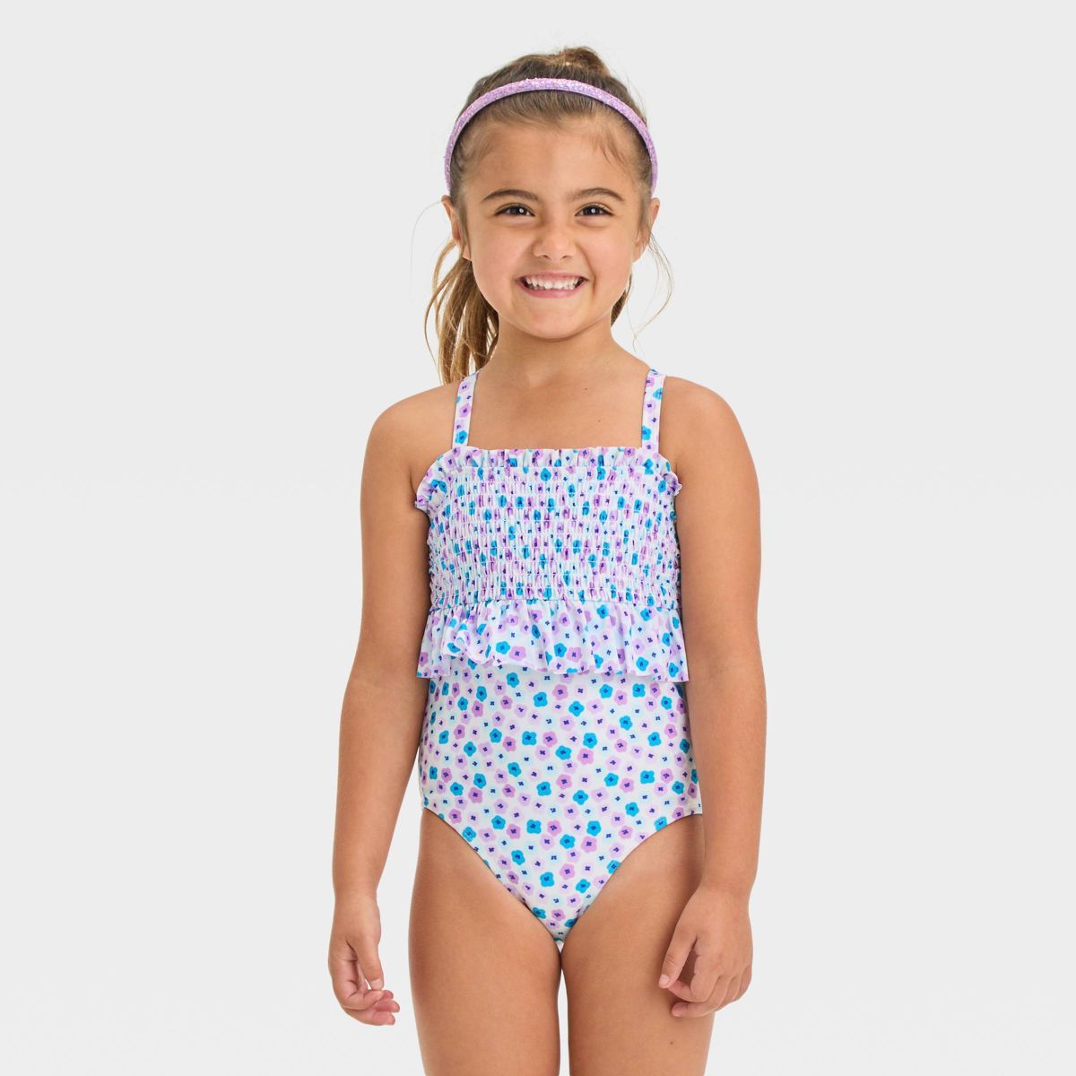 Toddler Girls' Smocked One Piece Swimsuit - Cat & Jack™ | Target