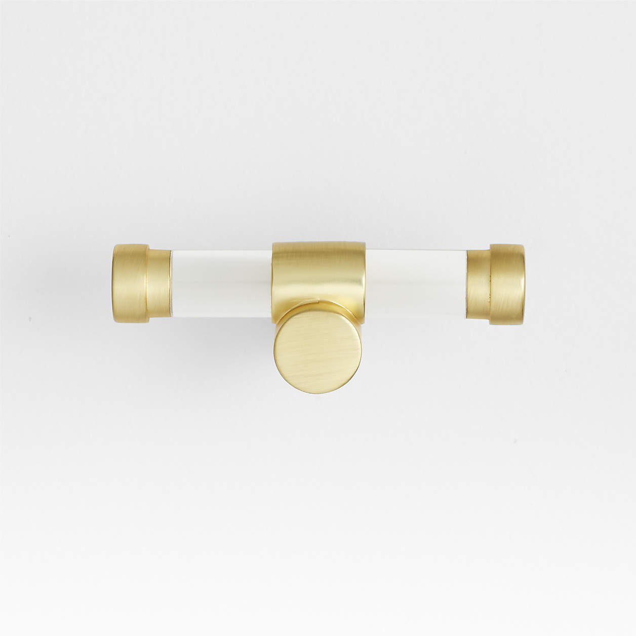 Round Acrylic Brushed Brass Cabinet Knob | Crate & Barrel | Crate & Barrel