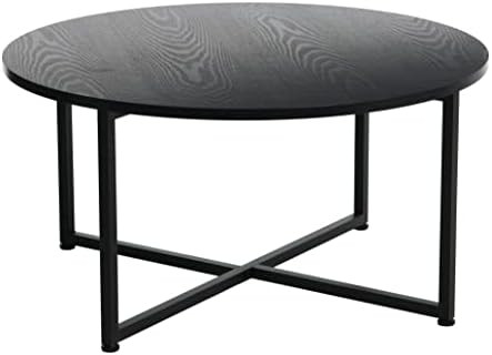 Household Essentials Black Oak Round Coffee Table | Amazon (US)