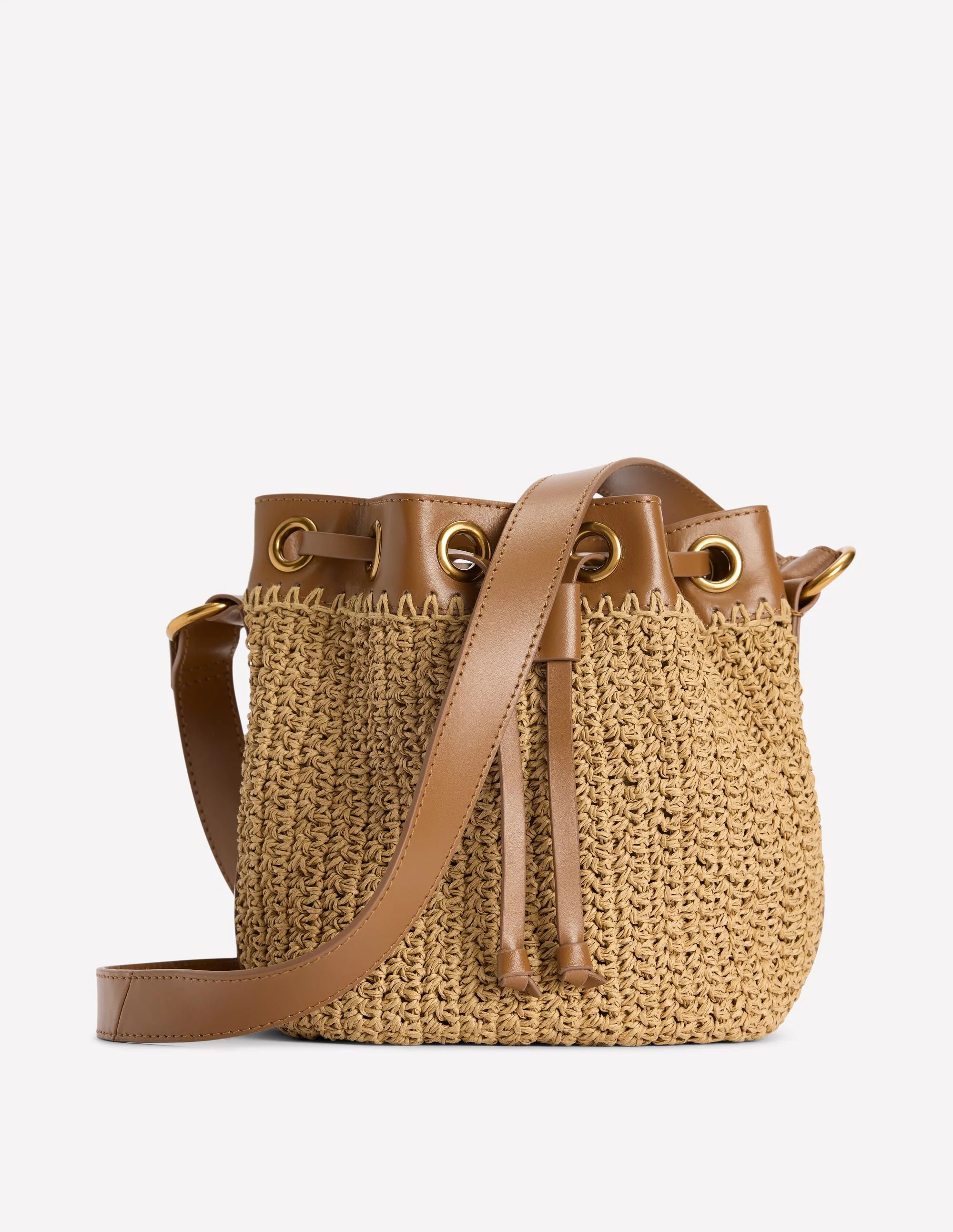 Mini Straw Bucket-Natural Raffia | Boden (US)