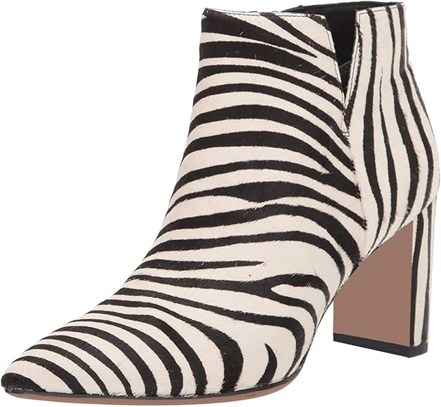 Women Trendy Pointed Closed Toe Ankle Boots Chunky Block Thick High Heel Leather V Cut Short Boot... | Amazon (US)