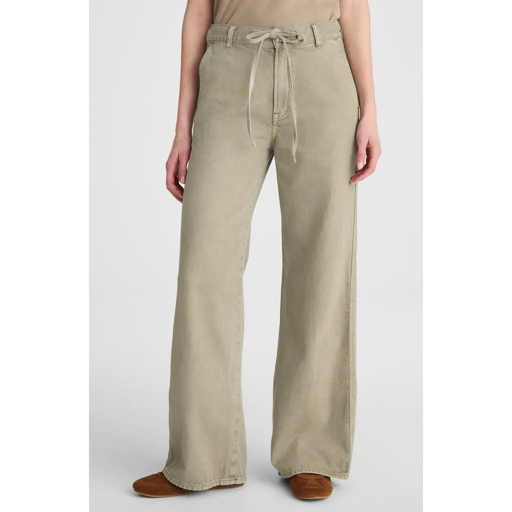 Madewell The Ultimate Wide Leg Drawstring Airy Denim Pants in Sagebrush at Nordstrom, Size 29 | Nordstrom