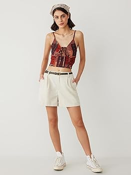CIDER High Waist Belted Wide Leg Shorts | Amazon (US)