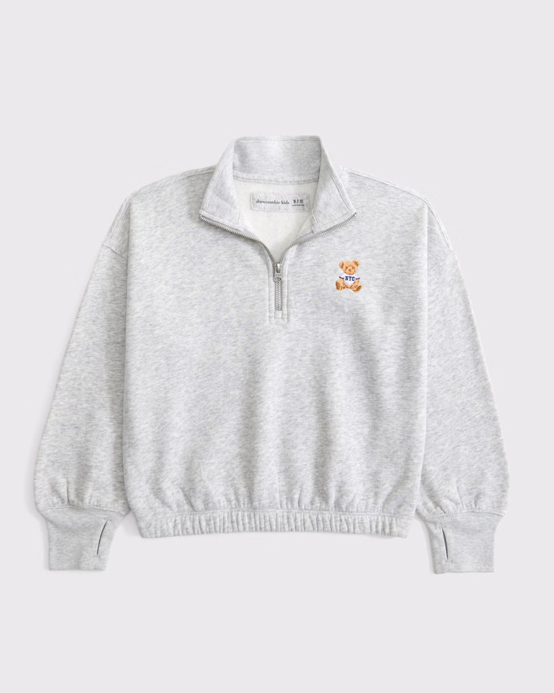 girls graphic quarter-zip sweatshirt | girls tops | Abercrombie.com | Abercrombie & Fitch (US)