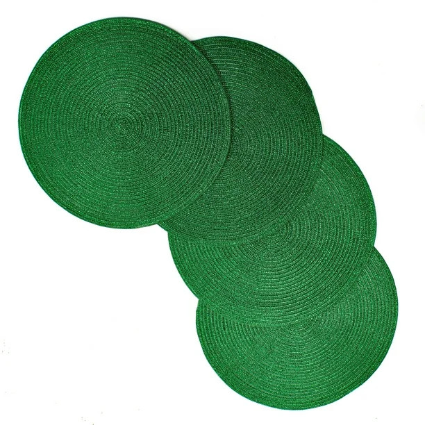 Christmas Carol Woven Spiral Table Placemats 15 Inches Round Set of 4 Non-Slip Dining & Kitchen T... | Walmart (US)