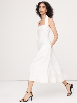 Linen Halter Midi Dress | Banana Republic (US)