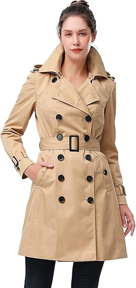 BGSD Women Alexa Waterproof Classic Hooded Trench Coat | Amazon (US)