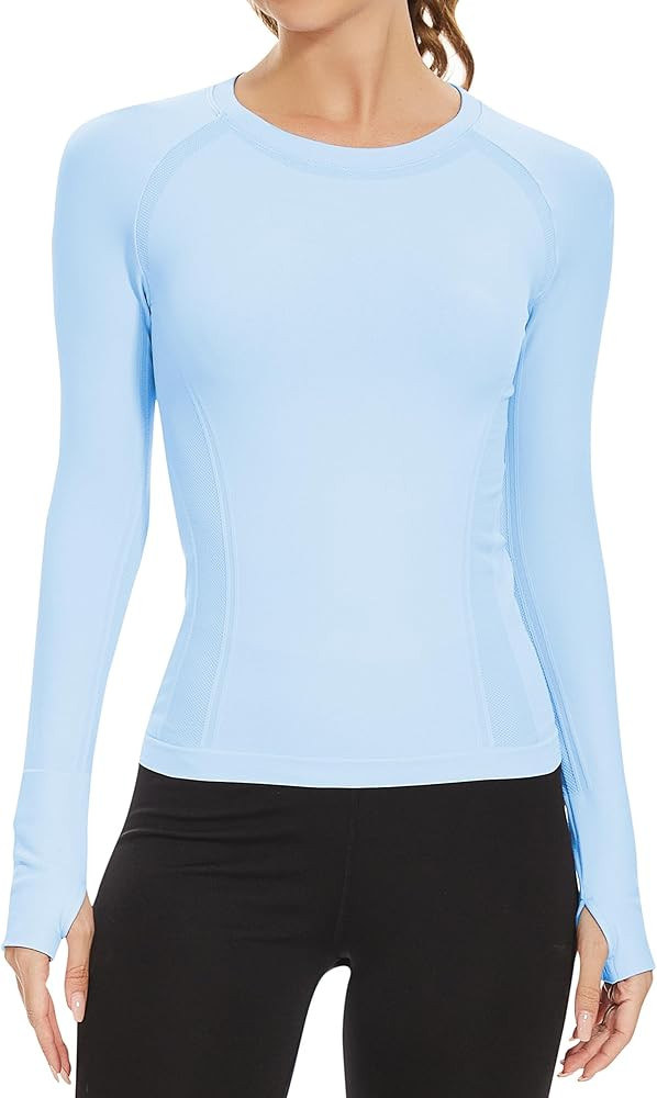 MathCat Workout Shirts for Women Long Sleeve, Workout Tops for Women, Quick Dry Gym Athletic Tops... | Amazon (US)
