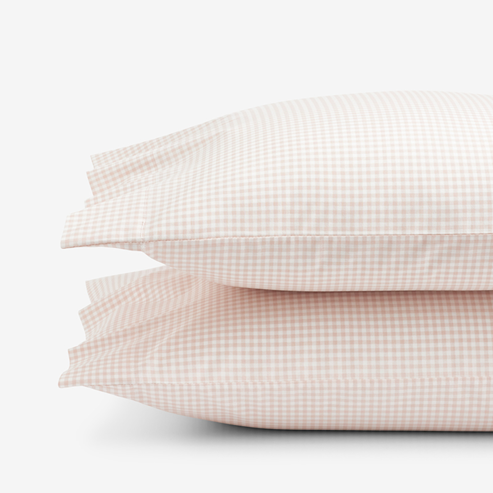 Ditsy Gingham Classic Cool Organic Cotton Percale Pillowcase Set - Pink, Standard | The Company Store