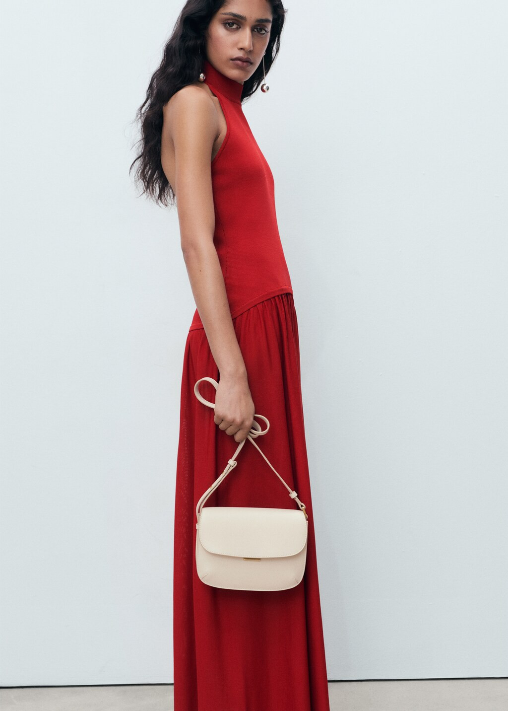 Halter-neck knitted dress - Women | MANGO United Kingdom | MANGO (UK)