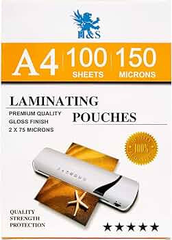 H&S Laminating Sheets - 100 pcs x A4 - Crystal Clear Laminate Pouches - Artist-Quality 150 Micron... | Amazon (US)