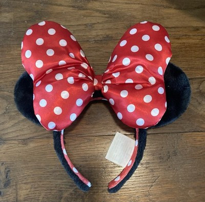 Disney Parks Minnie Mouse Plush Polka Dot Ear Headband for Adults New With Tag | eBay US