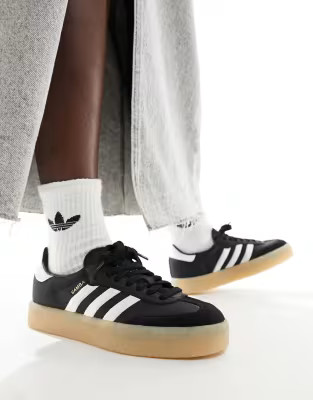 adidas Originals Sambae sneakers with rubber sole in black and white | ASOS (Global)