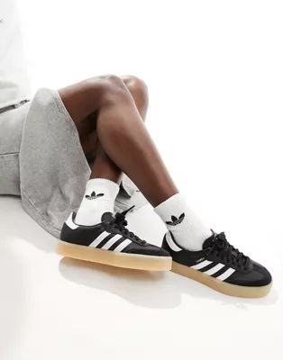 adidas Originals Sambae sneakers with rubber sole in black and white | ASOS (Global)