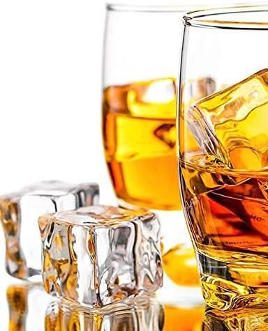 DomeStar Clear Fake Ice Cubes, 20 PCS 1.0" Plastic Ice Cubes Acrylic Clear Ice Rock Diamond Cryst... | Amazon (US)