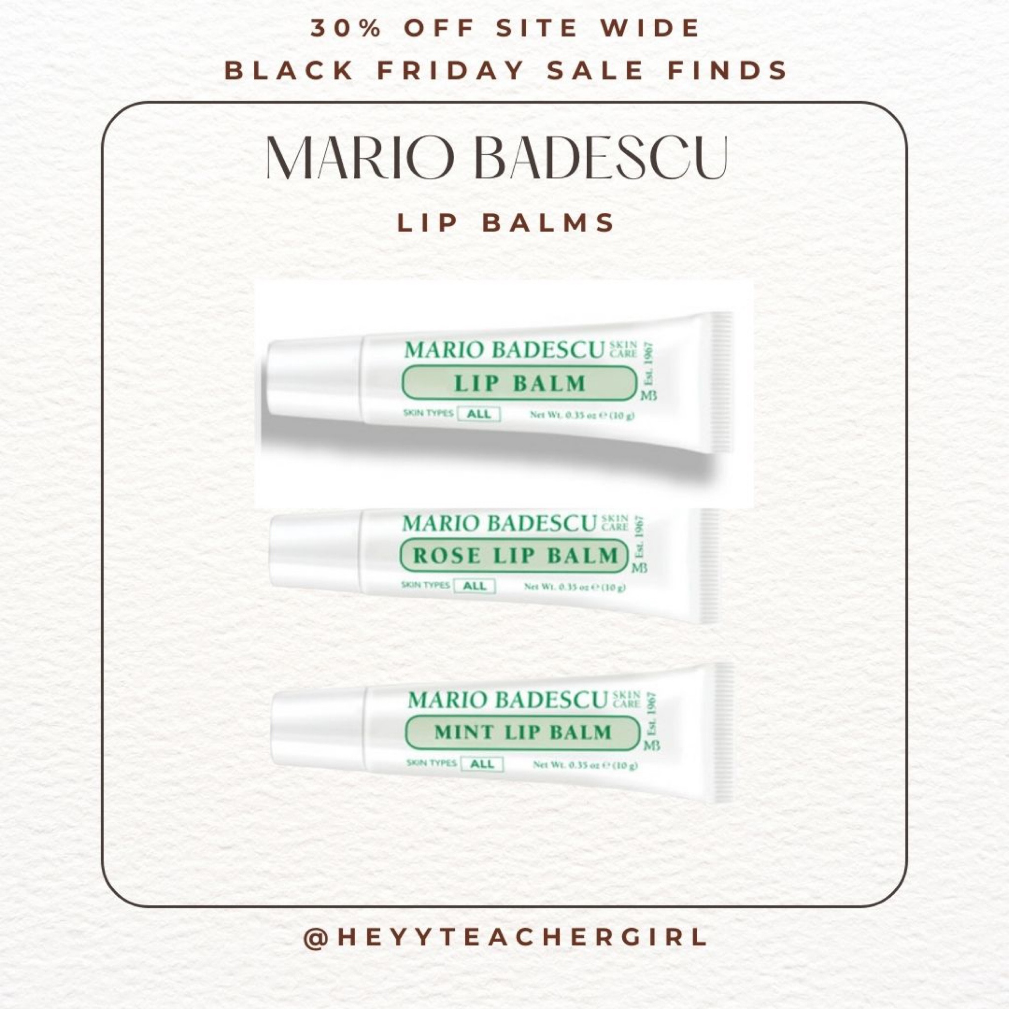 30% off site wide at Mario Badescu! These are my favorite lip balms EVER!!

#LTKsalealert #LTKHoliday #LTKCyberWeek