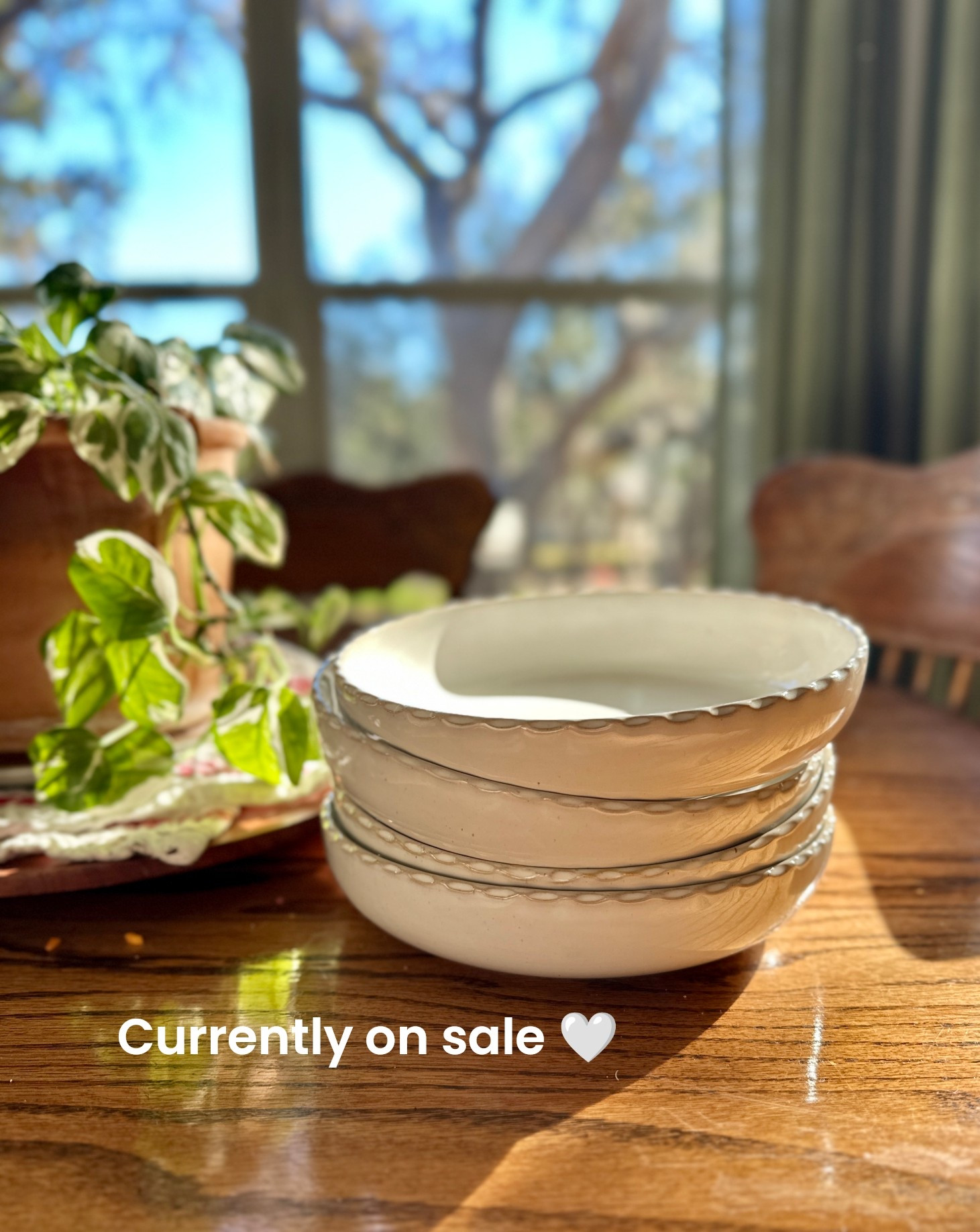 These are the kind of bowls that just make everyday meals feel prettier.

I grabbed them on sale and honestly wish I had sooner. The soft neutral color + the little beaded edge detail feel timeless and cozy but still simple enough for everyday use (which is important in a house with 5 kids 😅).

They’re perfect for pasta nights, big salads, cereal, or those random “everyone’s eating something different” dinners.

They’re currently on sale and such a good staple piece if you’re slowly building a kitchen you love.

#LTKmomlife #LTKSaleAlert #LTKHome