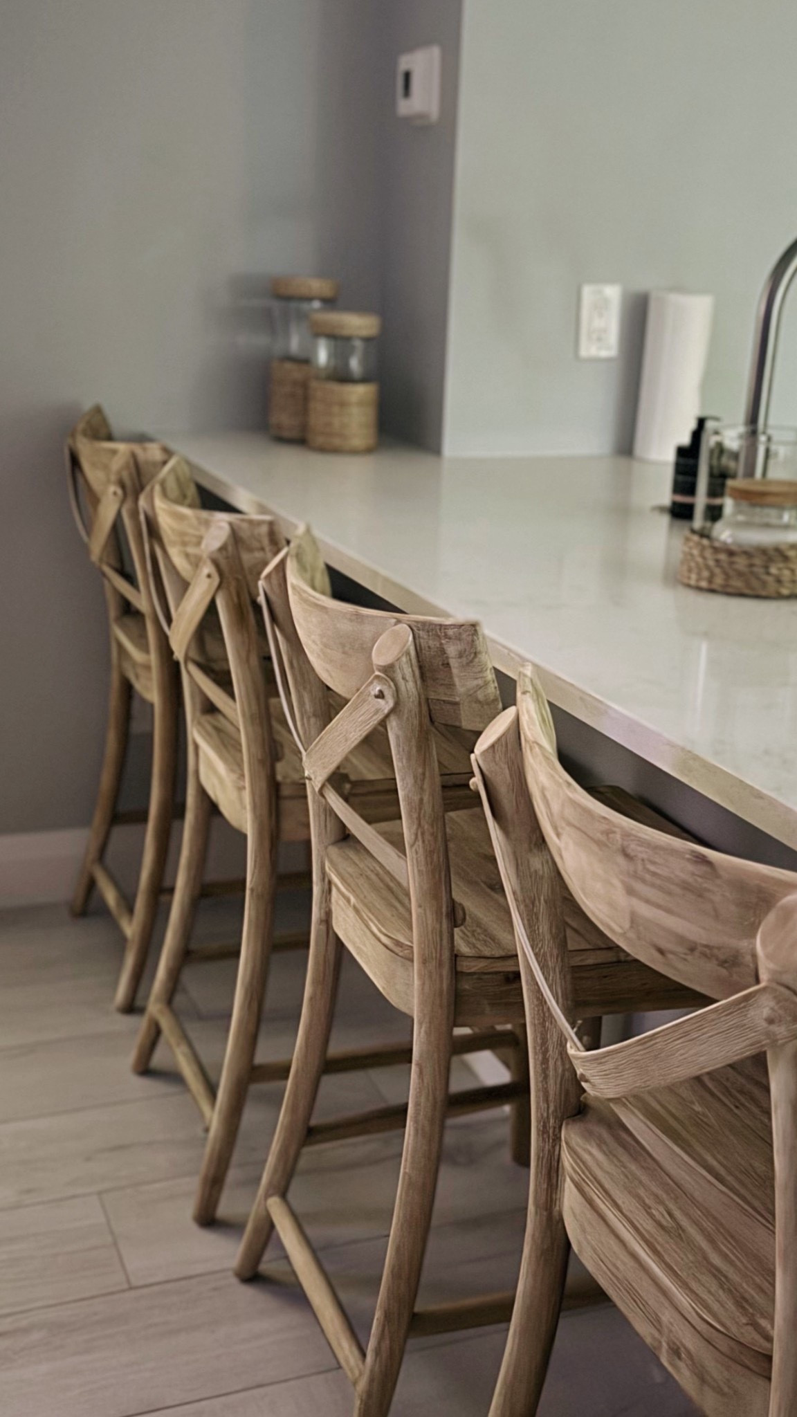Counter stools! 30% off today!
Wanted weathered wood look but durable! 
Really love these! ☀️🤍🌊