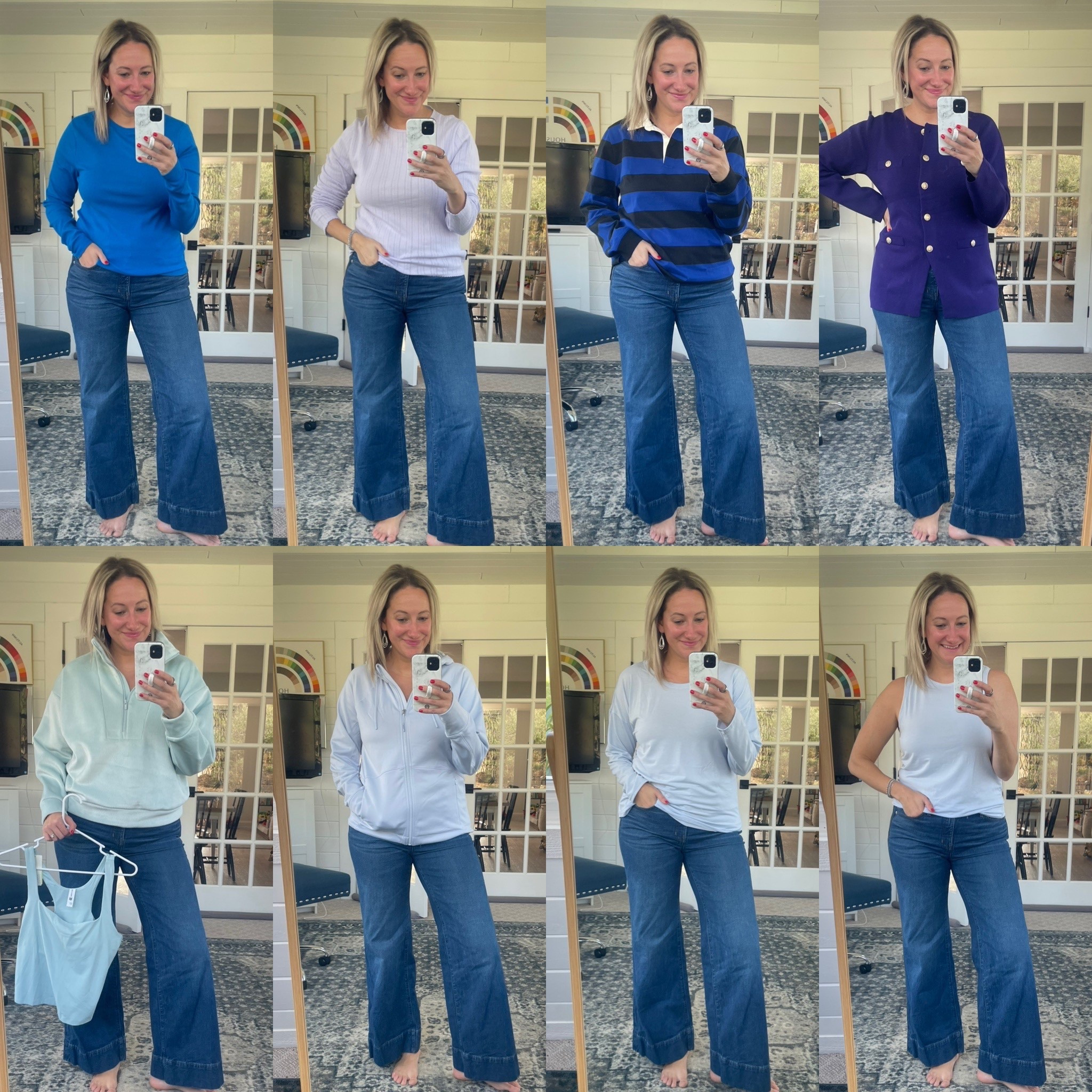 Today’s try-on:
TOP ROW:
1st- 🌷 TTS or size up
2nd- ☀️ TTS or size up
3rd- ❄️ TTS
4th- ❄️/ 🍂 TTS
BOTTOM ROW:
1st- ☀️ TTS
2nd- ❄️/ ☀️ TTS
3rd- ❄️/ ☀️ size down 1
4th- ❄️/ ☀️ size down 1