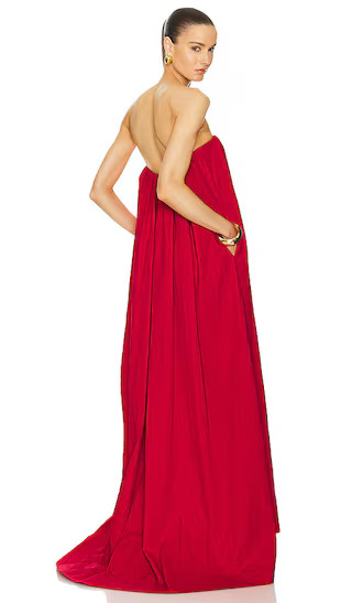 Crinkle Pleated Gown in Very Red | Revolve Clothing (Global)