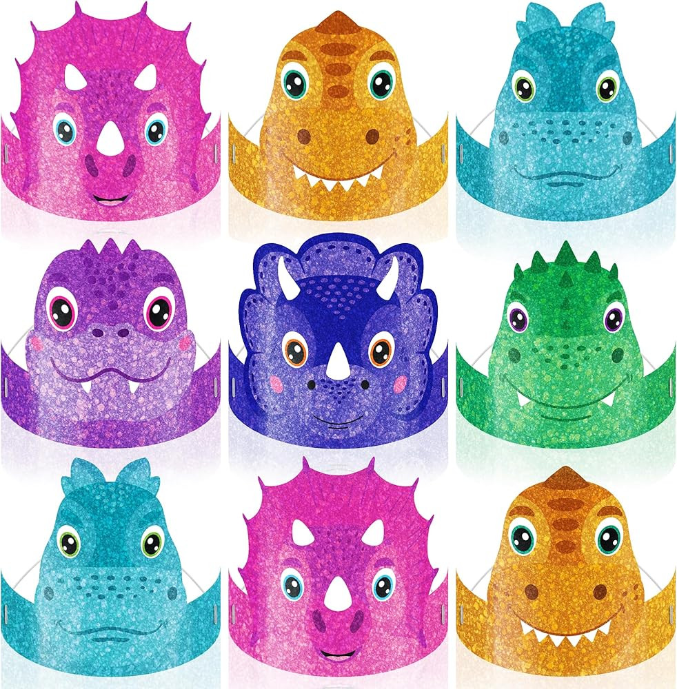 ArtCreativity Dinosaur Party Hats - 24 Ct - Sturdy Paper Dino Party Hats in 6 Colorful Designs - ... | Amazon (US)