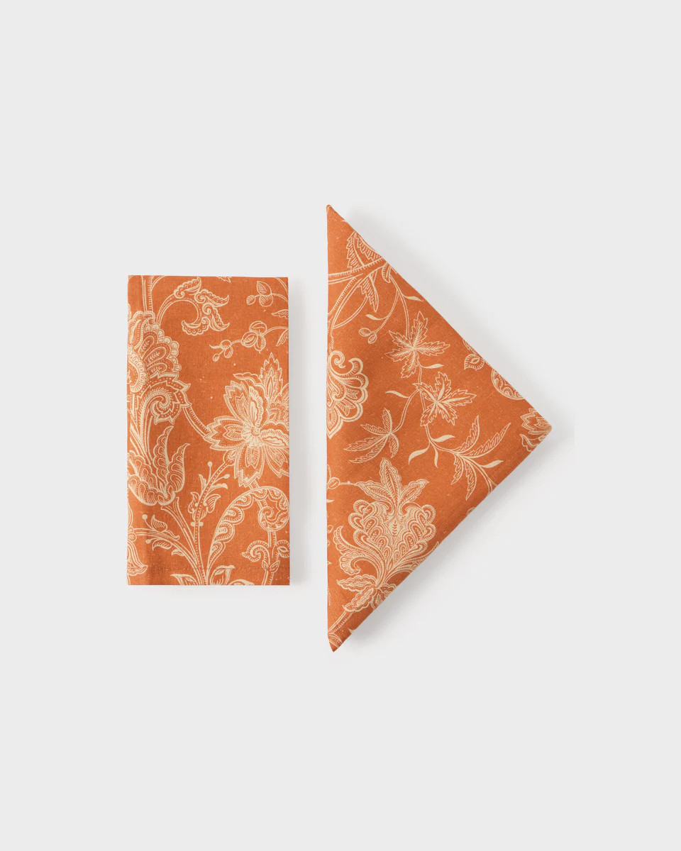 Destree x Cabana Linen Napkins Orange, (Set of 4) | Cabana Magazine
