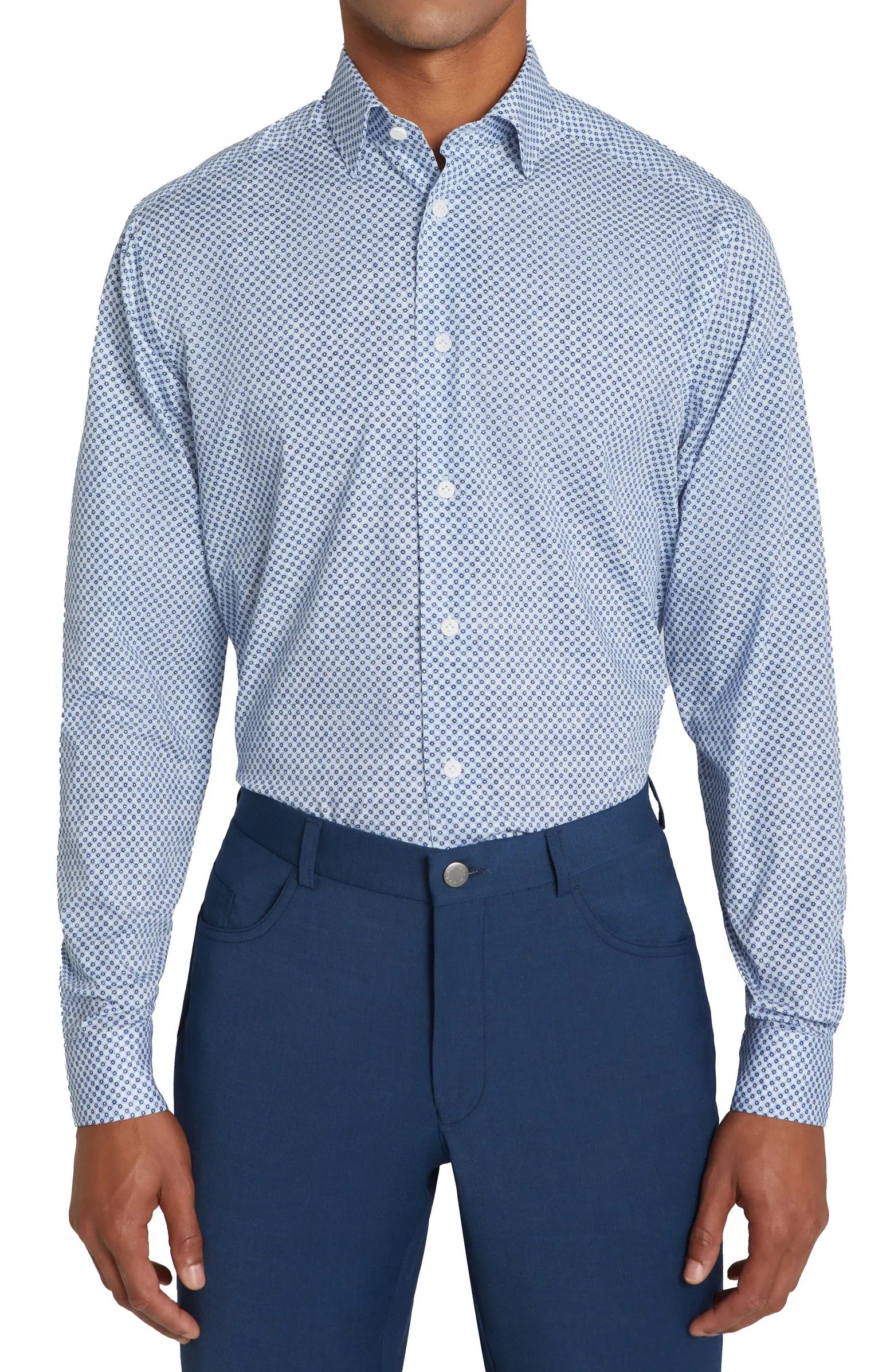 Argyle Tile Print Cotton Button-Up Shirt | Nordstrom